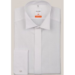 Košeľa Olymp Modern Fit Uni biela s predĺženým rukávom a skrytými gombíkmi - Motýlik